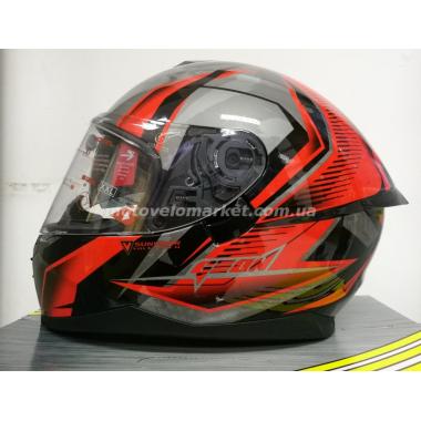 Мотошлем GEON 967-2 Scorpio интеграл с очками Red/Black
